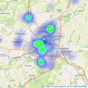 Slater Hogg & Howison - Kilmarnock listings heatmap