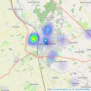 Steve Latham & Co - Leighton Buzzard listings heatmap