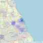 Trading Places - Whitley Bay listings heatmap
