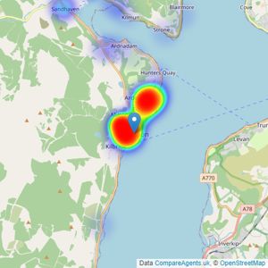 Waterside Property - Dunoon listings heatmap