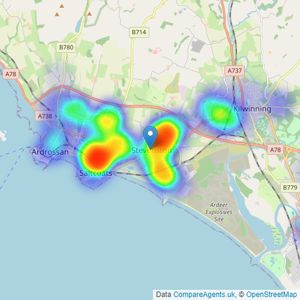 Welcome Homes Ayrshire - Stevenston listings heatmap