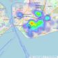 Your Move Sales - Southsea listings heatmap